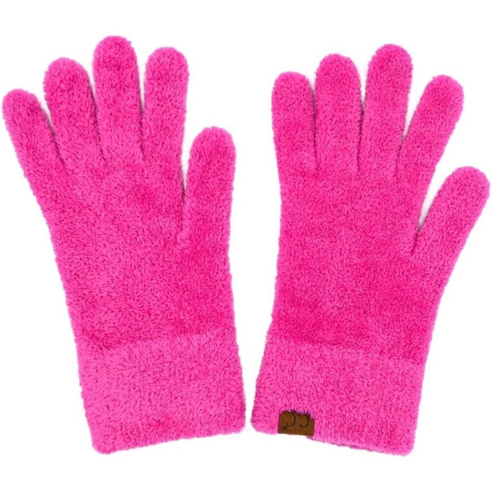 Women’s Plush Terry Chenille Gloves Warm Fuzzy Stretchable Winter Accessories